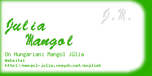 julia mangol business card